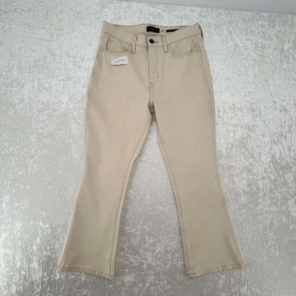 Banana Republic Premium Denim Womens Beige Straight-Leg Jeans Size 28 short - Picture 2 of 5